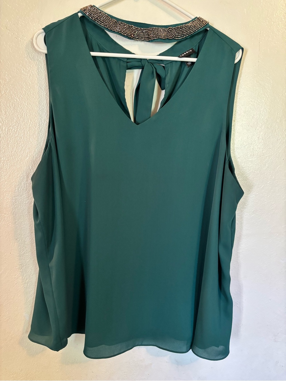 Torrid Embellished Collar Sleeveless Blouse - Green